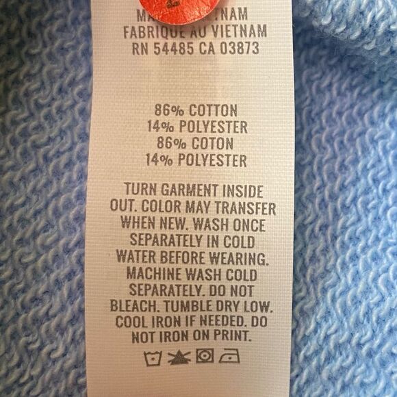 Aerie Light Blue Cotton Blend Oversized Smiley Academy Long Sleeve Sweatshirt - Picture 10 of 10